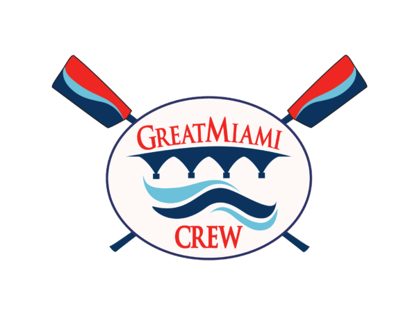 Great Miami Crew oval logo featuring a bridge over waves representing the river